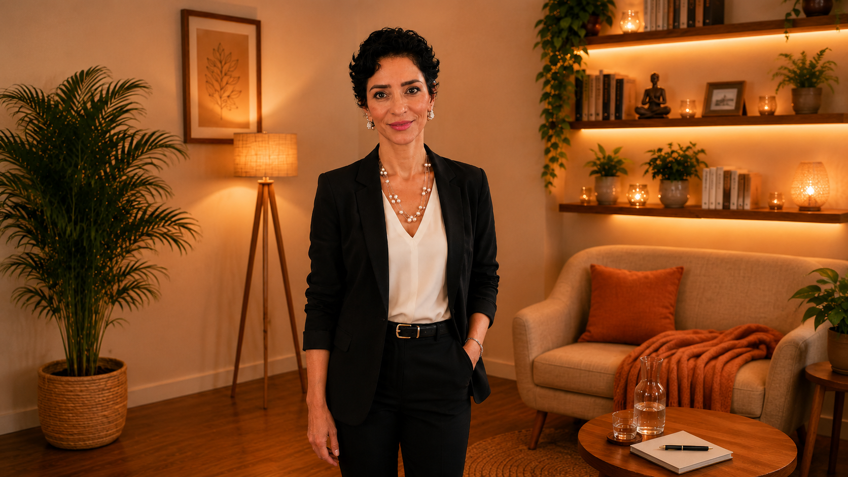 Rosane Dias, psicanalista, em seu consultório acolhedor